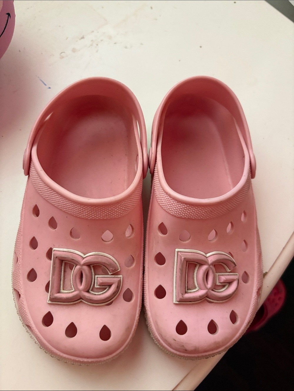 Dolce & Gabbana Kids Pink Slip-On Clogs with DG Emblem